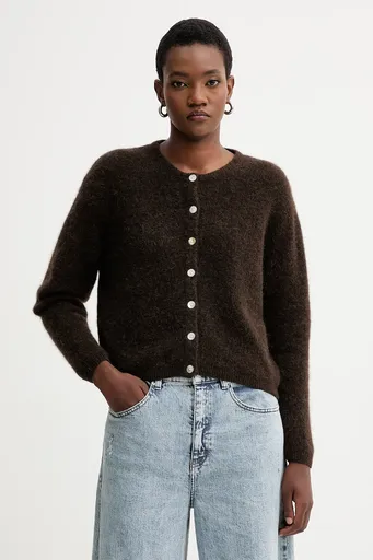 Kardigán s prímesou vlny American Vintage GILET ML COL ROND