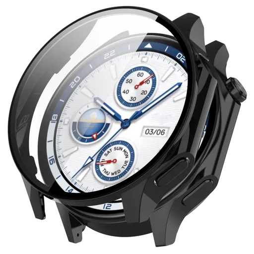 PC FULL COVER Plastový kryt so sklom pre OnePlus Watch 2 čierny