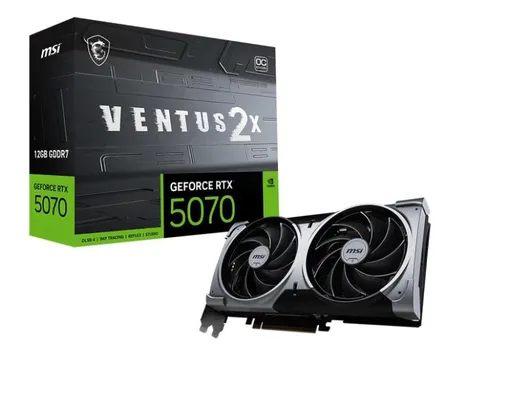 MSI VGA NVIDIA GeForce RTX 5070 12G VENTUS 2X OC, RTX 5070, 12GB GDDR7, 3xDP, 1xHDMI