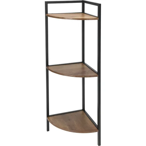Rohová kovová skrinka 3 MDF police, 23,5 x 23,5 x 76 cm