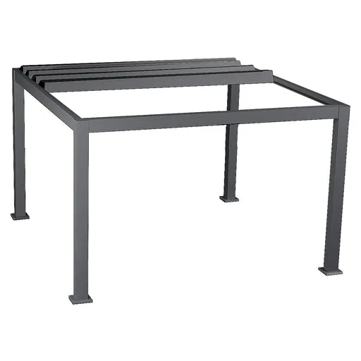 DEOKORK Záhradný hliníkový altánok so zaťahovacou strechou MEGAN 4x3 m (grafit)