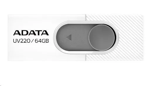 ADATA Flash Disk 64GB UV220, USB 2.0 Dash Drive, biela/sivá