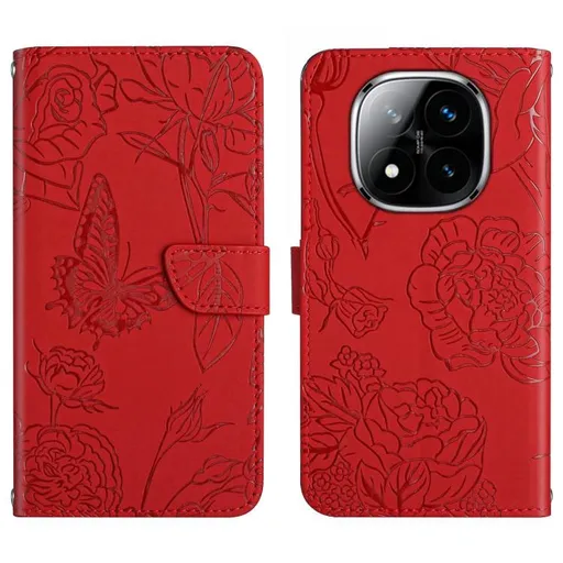 ART BLOSSOM Peňaženkový obal pre Xiaomi Redmi Note 14 Pro červený