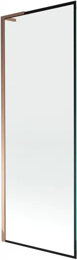 MEXEN/S - Next L vaňová zástena FIX 70 x 150, čierna vzor, ružové zlato 895-070-000-03-70-60