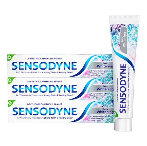 SENSOSYNE zubná pasta Extra Whitening 3 x 75 ml