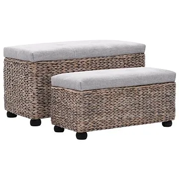 Sada lavíc 2 kusy z morskej trávy, sivé (246107)