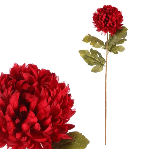 Chryzantéma červená - umelý rezaný kvet, 73 cm