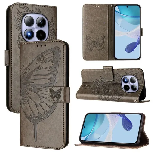 ART BUTTERFLY Peňaženkový obal pre Xiaomi Redmi Note 15 Pro 5G šedý