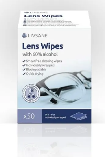 LIVSANE Čistiace obrúsky na okuliare 50ks