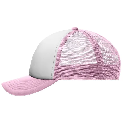 Myrtle Beach (Daiber) Detská 5 panelová sieťovaná šiltovka MB071 - Biela / svetloružová | uni detská