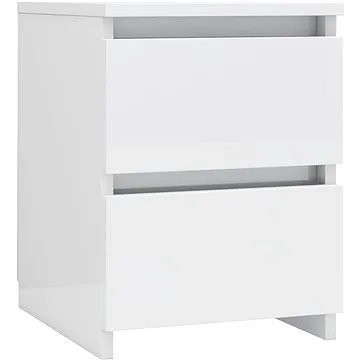 Nočný stolík biely s vysokým leskom 30 × 30 × 40 cm drevotrieska (800525)