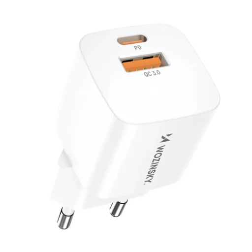 WOZINSKY CMWCW 20W Sieťová nabíjačka USB-C / USB-A biela