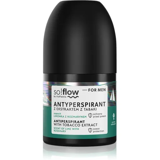 so!flow Men Antiperspirant antiperspirant roll-on pre mužov Tobacco extract scent of Lime with Rosemary 50 ml