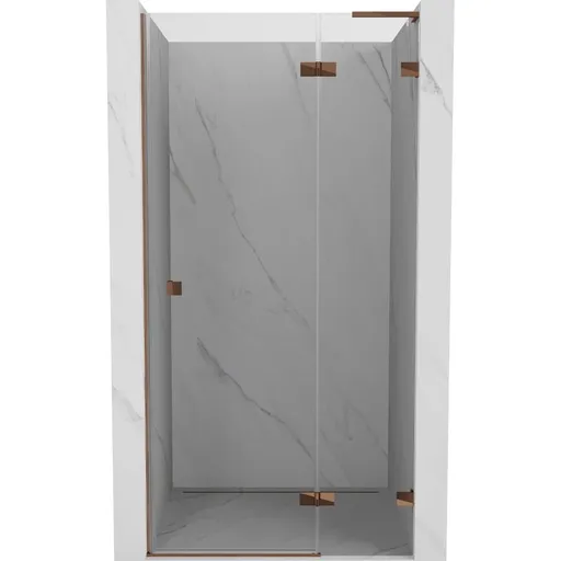 MEXEN/S - Lunar L sprchové dvere krídlové pravé 70, transparent, ružové zlato 834L-070-000-60-00-P