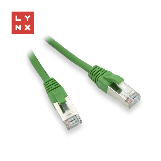 LYNX FTP patch kábel Cat5e PVC, CCA, 3m, zelený
