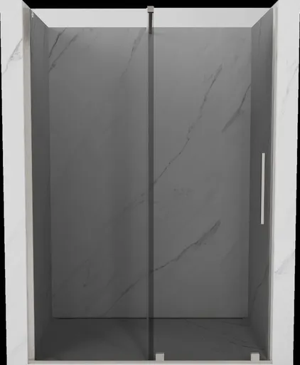 MEXEN/S - Velár posuvné sprchové dvere 130, grafit, nikel kartáčovaný 871-130-000-41-97