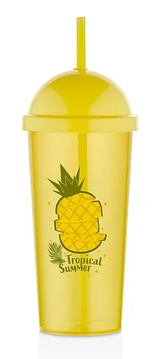 MAKRO - Pohár 700ml so slamkou Ananas