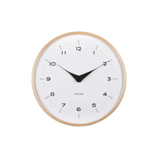 Karlsson 5995WH dizajnové nástenné hodiny biele,priemer 30 cm