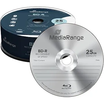 MediaRange BD-R (HTL) 25 GB, 25 ks cakebox (MR514)