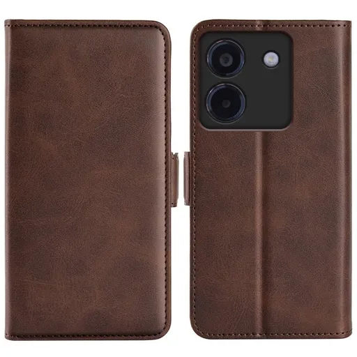 SIDE Peňaženkové puzdro pre Xiaomi Poco M7 Pro 5G tmavohnedé