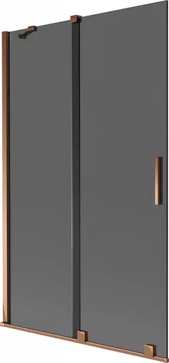MEXEN/S - Velar dvojkrídlová posuvná vaňová zástena 110 x 150, grafit, ružové zlato 896-110-000-41-60