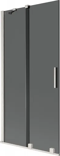 MEXEN/S - Velár dvojkrídlová posuvná vaňová zástena 90 x 150, grafit, nikel kartáčovaný 896-090-000-41-97