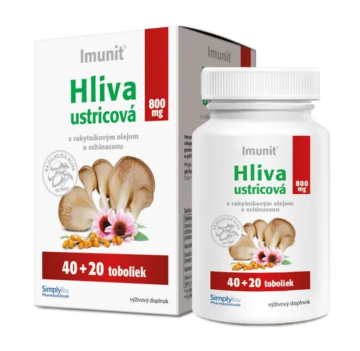 Imunit Hliva ustricová 800 mg s rakytníkom a echinaceou 40+20 toboliek
