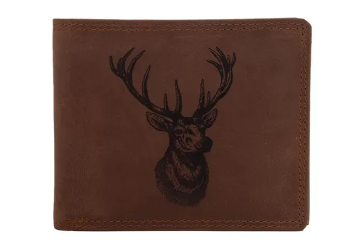 Pánska peňaženka MERCUCIO svetlohnedá vzor 11 jeleň hlava 2911908