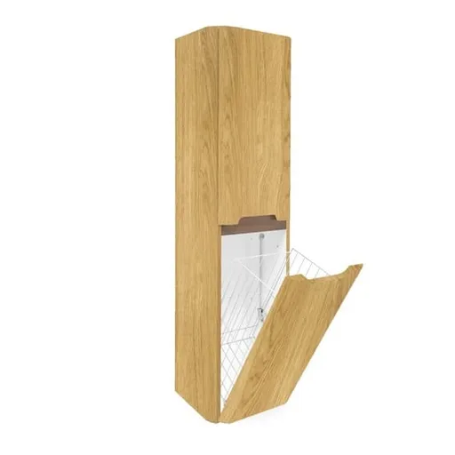 Kúpeľňová skrinka vysoká s košom na bielizeň SAT Fusion 40x149x33 cm dub medový mat SATFUSIONV40DMK