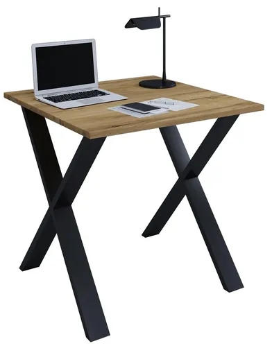 VCM Stůl Lona 80x80 X-nohy, dub medový