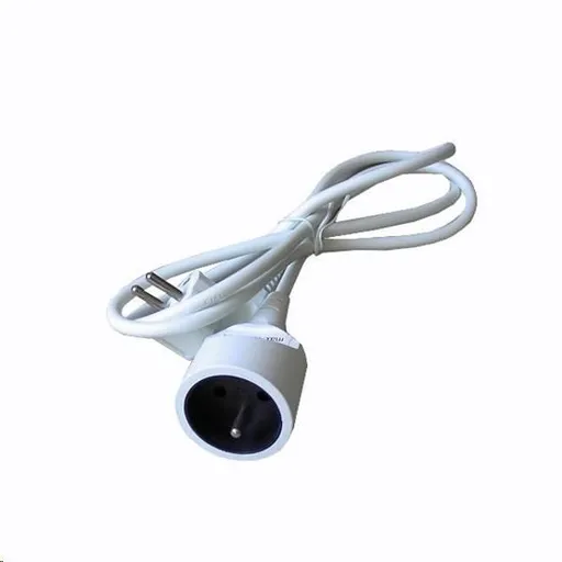 Solight predlžovací kábel - spojka, 1 zásuvka, biela, 1, 5m