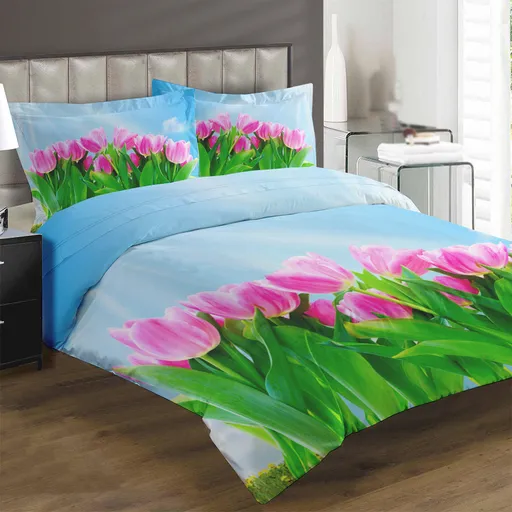 Obliečky Ružový tulipán (Rozmer: 1x140/220 + 1x90/70)