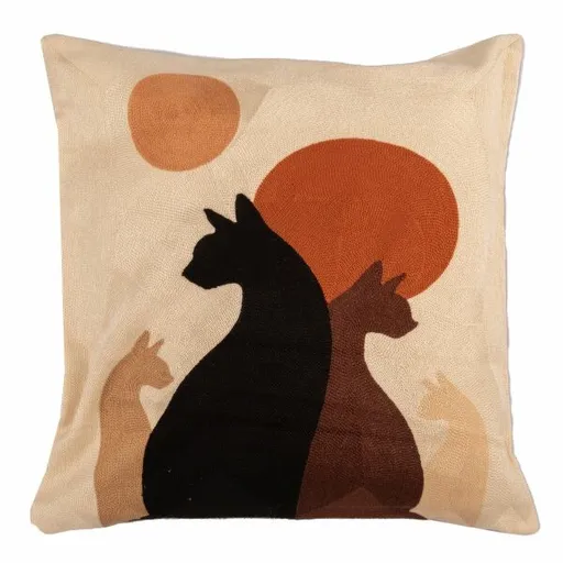 Pletená obliečka na vankúš Mačky, 45 x 45 cm