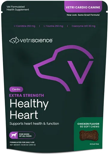VetriScience Vetri Cardio Canine tablety na podporu srdcovej činnosti pre psy 60tbl