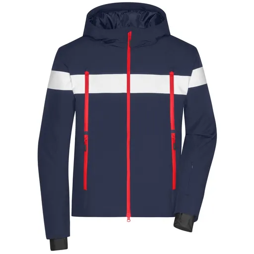 James & Nicholson (Daiber) Pánska športová zimná bunda JN1174 - Tmavomodrá / biela | L
