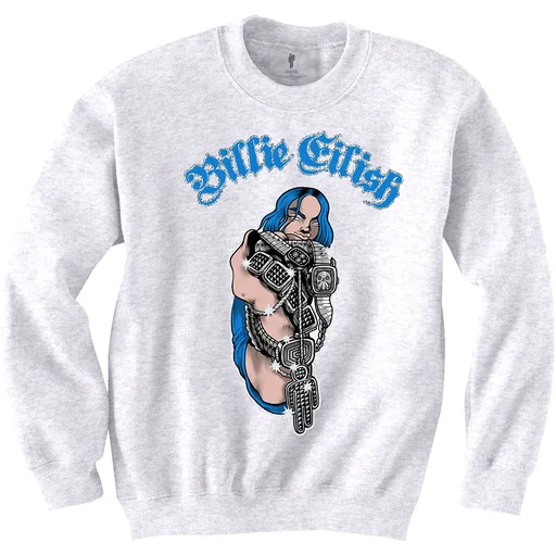 Billie Eilish mikina Bling Biela XXL