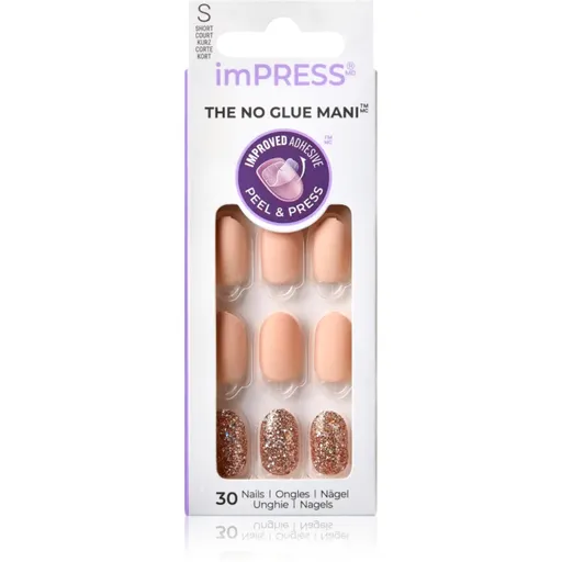 KISS imPRESS The No Glue Mani Short umelé nechty samolepiace Evanesce 30 ks