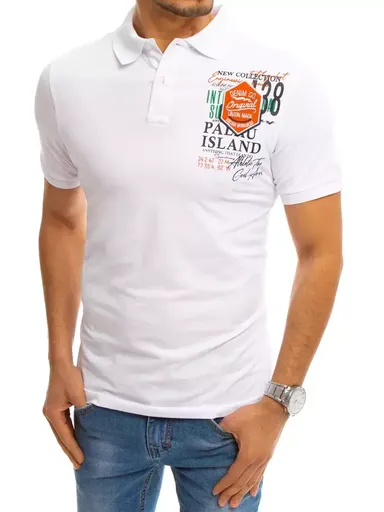 Praktické biele POLO tričko s nášivkou.