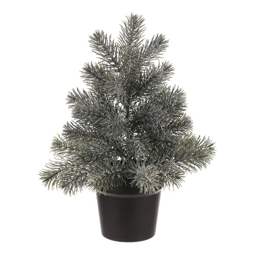 Dekoračný Smrek v kvetináči, 40 cm, zelená, jemne srienistý, 40 cm