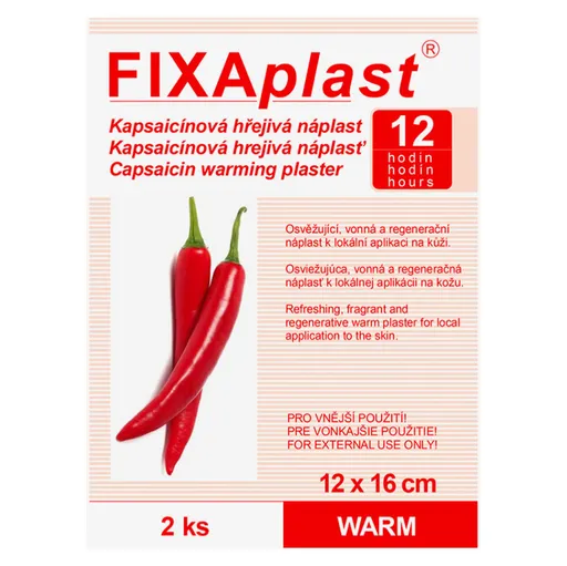 FIXAPLAST WARM Kapsaicínová hrejivá náplasť 12 x 16 cm 2 kusy