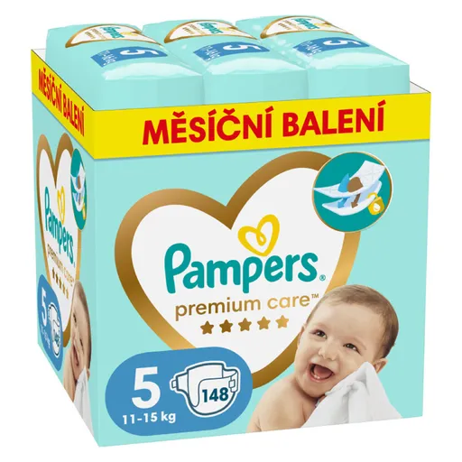 PAMPERS Premium care monthly veľkosť 5 plienky 11-16kg 148 ks