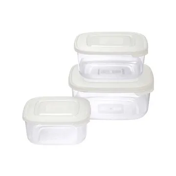 Tontarelli Dóza na potraviny 3 ks štvorec krémová (9040637159K20)