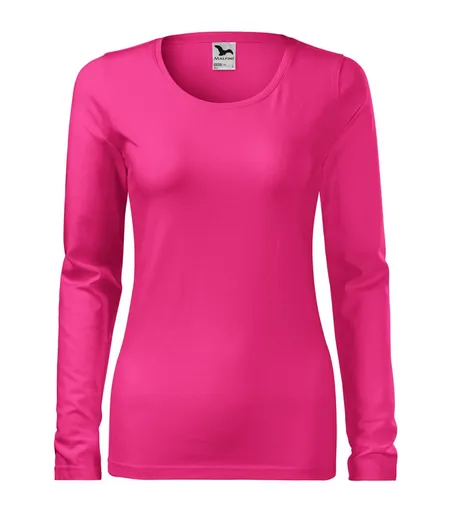 MALFINI Dámske tričko s dlhým rukávom Slim - Purpurová | XS