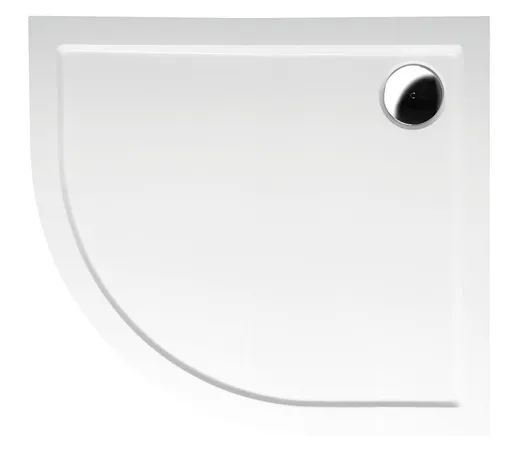 POLYSAN - RENA R sprchová vanička z liateho mramoru, štvrťkruh 90x80cm, R550, pravá, bie 72891