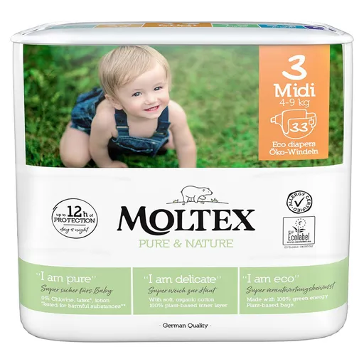 MOLTEX Pure & Nature Midi 4-9 kg  33 ks
