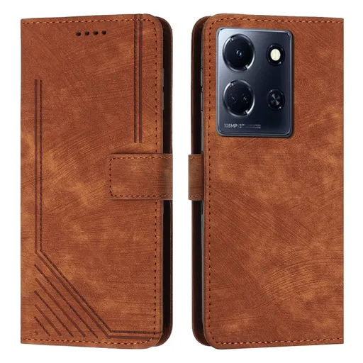 STRIPE Peňaženkové puzdro s remienkom Infinix Note 30 / Note 30 5G hnedý