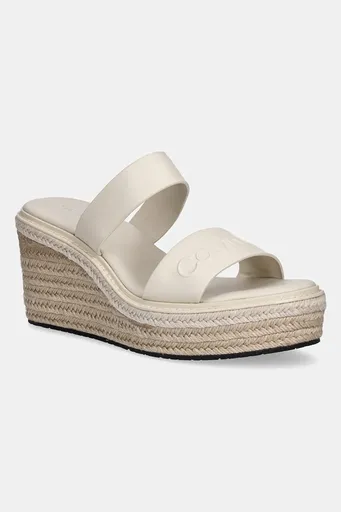 Kožené šľapky Calvin Klein WEDGE SANDAL 50 - HE