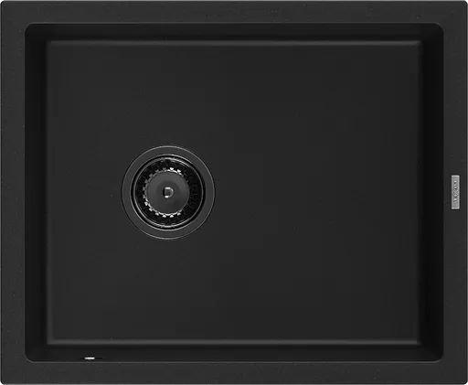MEXEN/S MEXEN/S - Pedro granitový drez 1-miska 560 x 460 mm, čierna, sifón čierna 6508561000-77-B