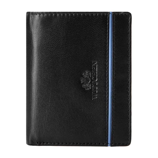 Pánska kožená peňaženka s kontrastným prvkom čierna 14-1-950-1