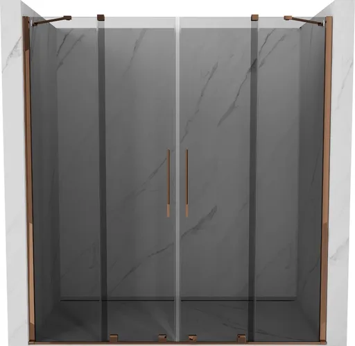 MEXEN/S - Velar Duo posuvné sprchové dvere 170, grafit, ružové zlato 871-170-000-42-60